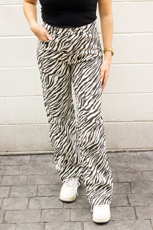 Zebra Print Jeans