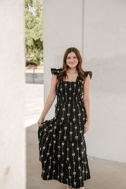 Bow Printed Maxi Dress